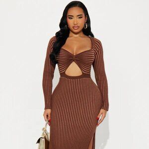 Nora Knit Long Sleeve Maxi Dress